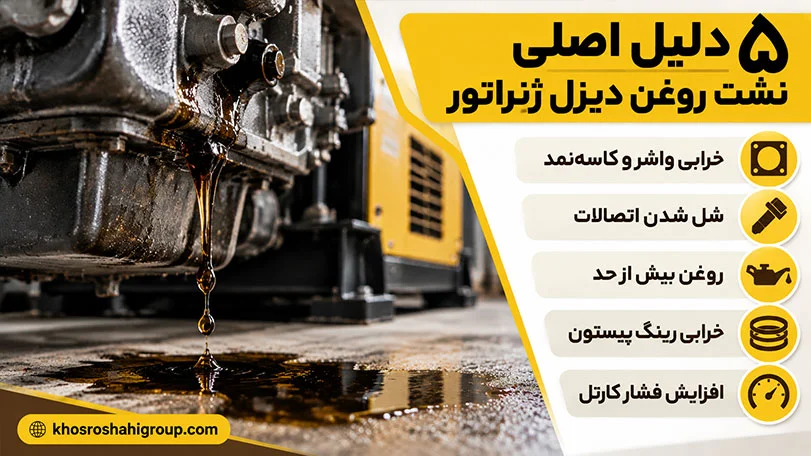 مهم‌ترین دلایل روغن ریزی دیزل ژنراتور