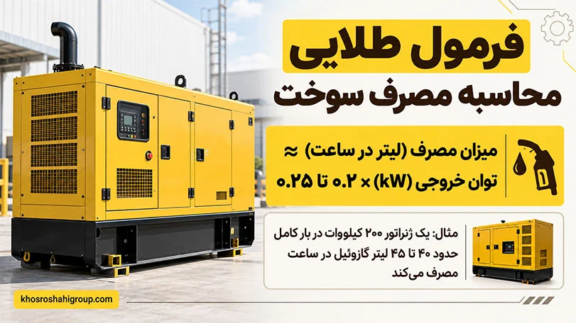 جدول مصرف سوخت دیزل ژنراتور بر اساس بار کاری 